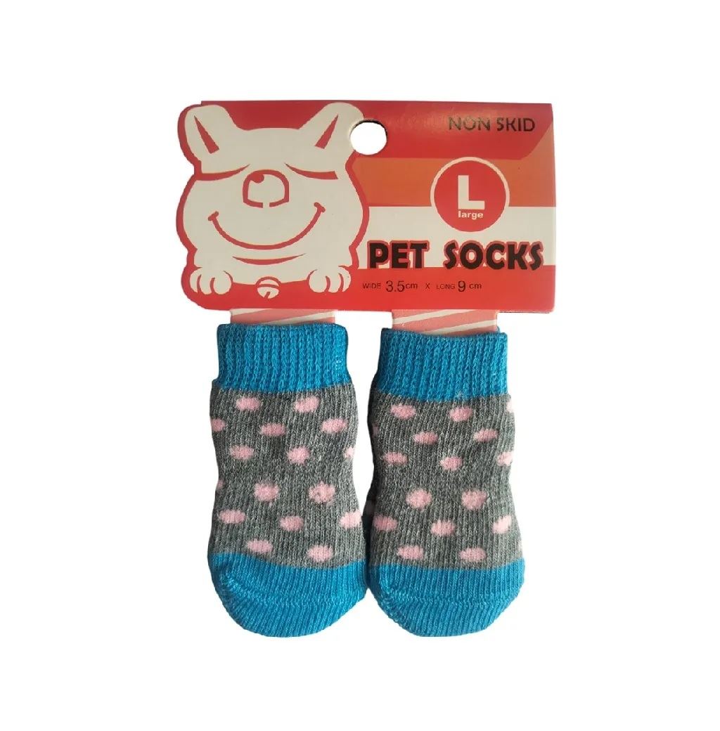 Medias Antideslizantes De Algodón Para Mascotas Perros Y Gatos Talla L